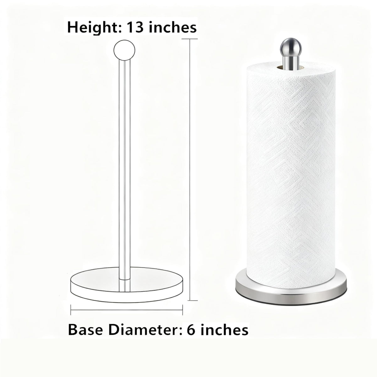 DAWNER countertop paper towel holder base for stable placement