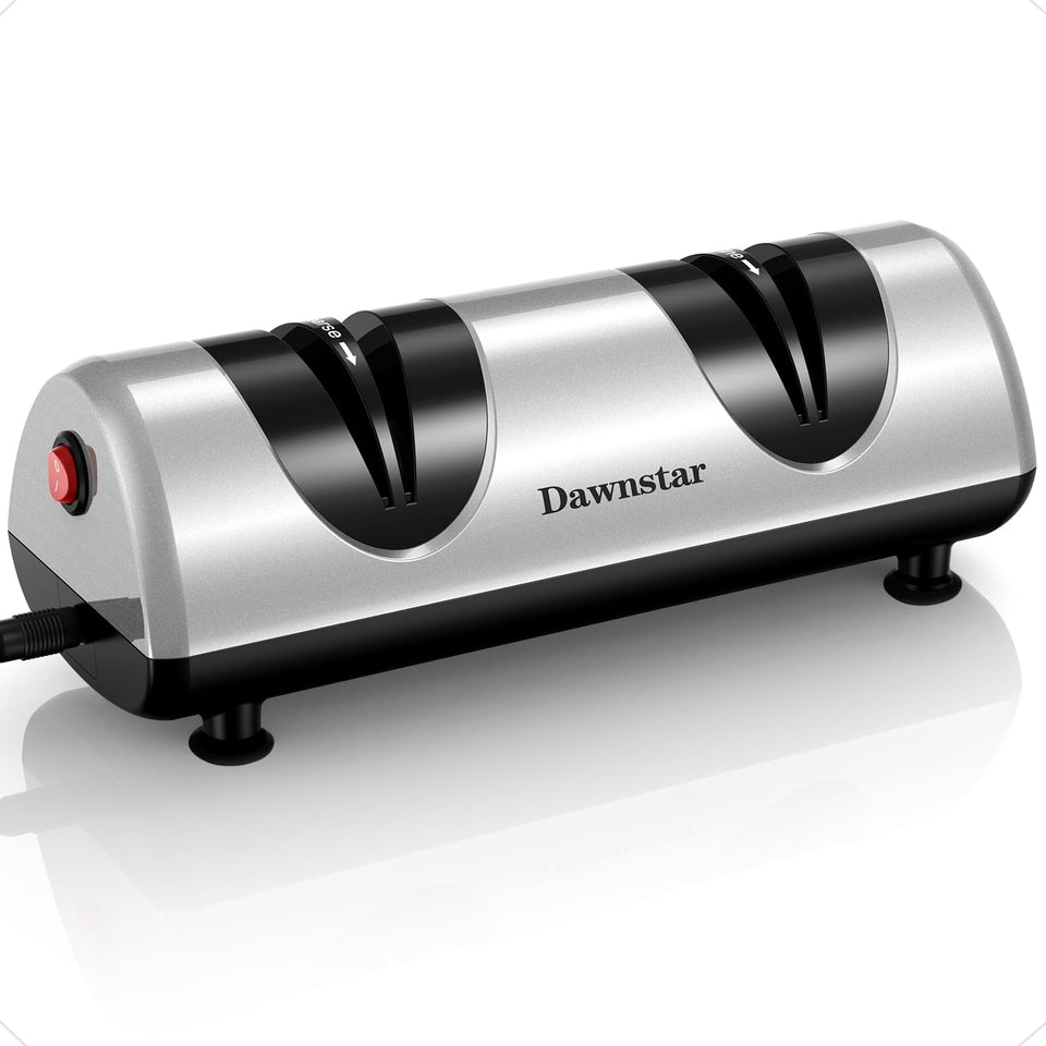 Dawnstar electric knife sharpener in coarse stage for fast edge shaping at home.