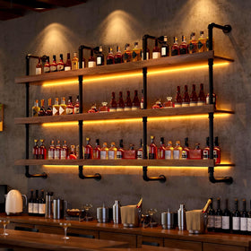 Dawselod 120 cm wall mounted wine rack provides tall display and storage
