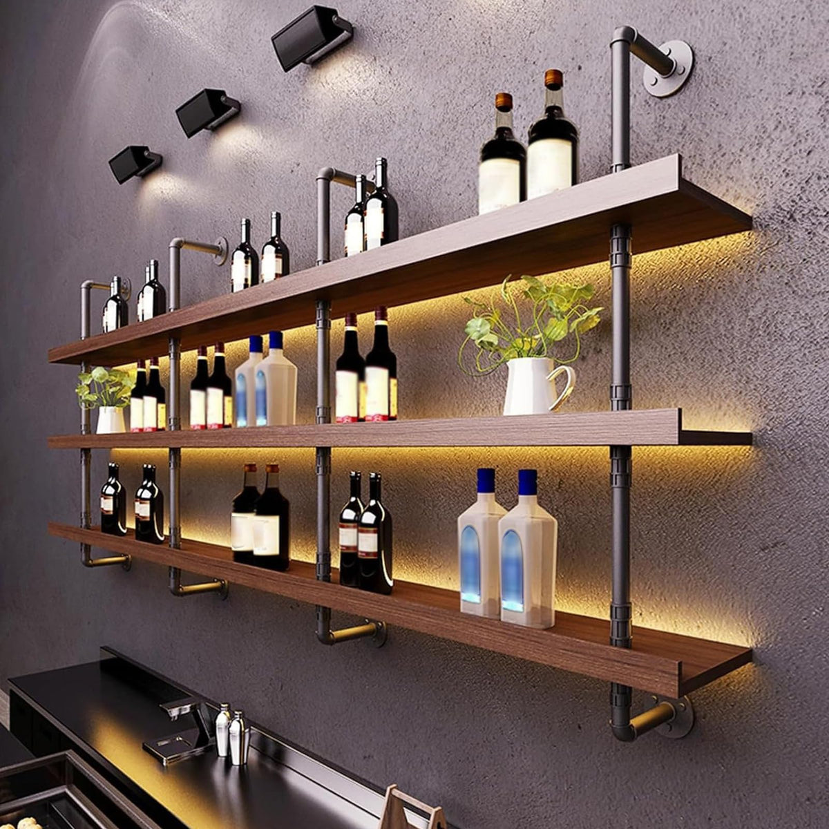 Dawselod solid wood wine rack wall mount for organized bottle display