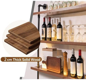Dawselod wine bottle display with guardrail prevents slipping