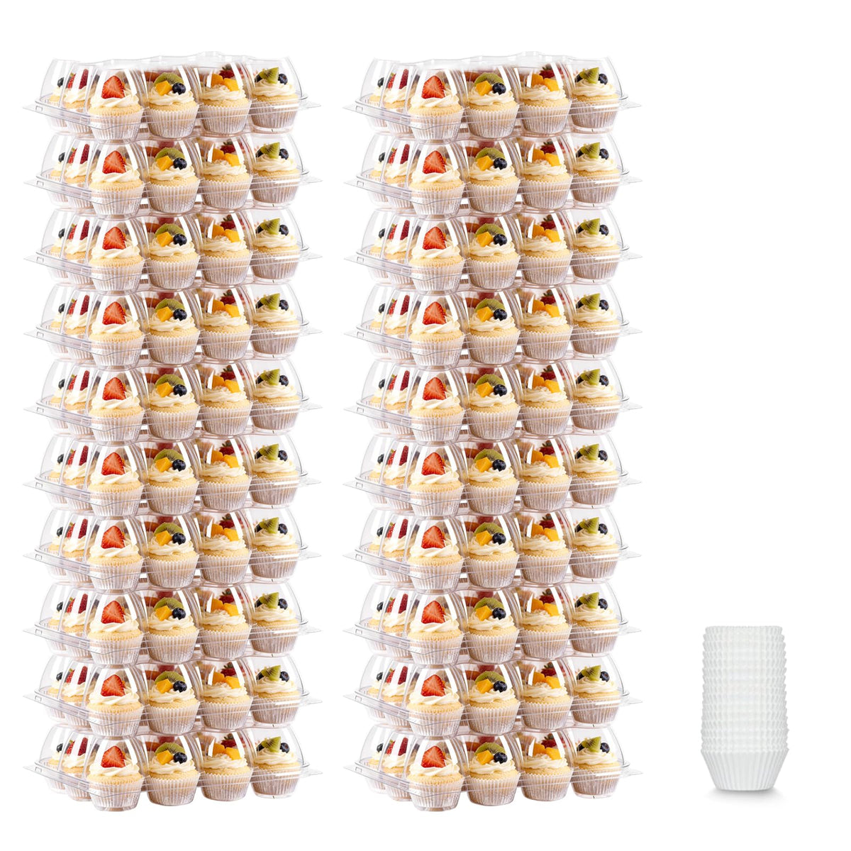 Dayacoco 12-cupcake container top view, showcasing clear visibility for easy freshness checks.