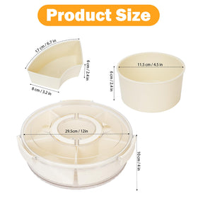 Dayacoco 360-degree rotating snack tray highlights convenient access during gatherings.