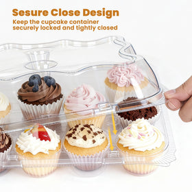 Dayacoco 12-cup containers on display, perfect for bakeries and catering events.