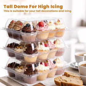 Dayacoco customizable cupcake boxes, clear surface for stickers or logos.