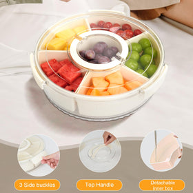 Dayacoco divided snack tray with lid keeps snacks fresh and separated.