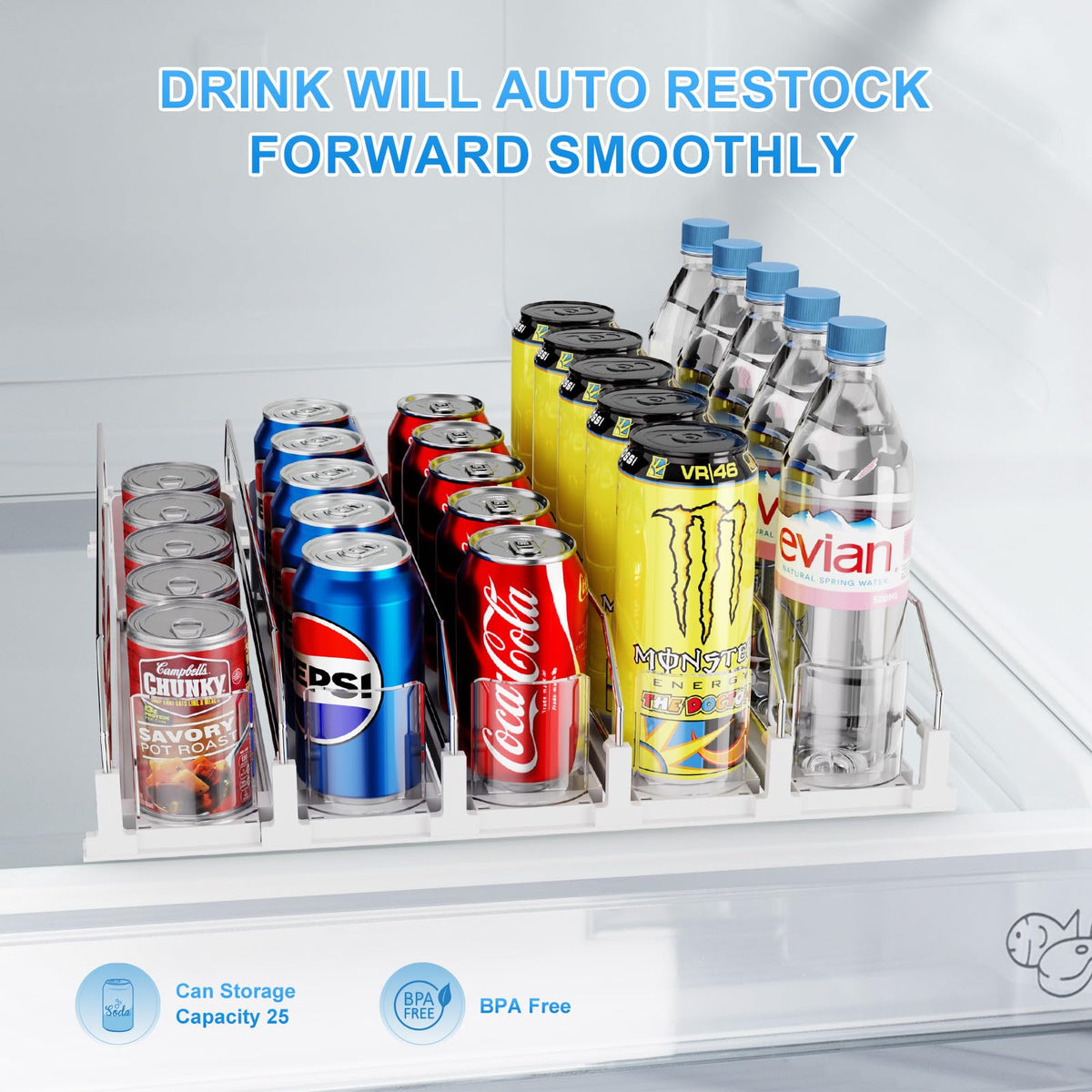 Dayacoco organizer placed on fridge shelf and countertop for versatility.