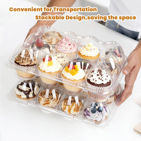 Dayacoco freezer-safe cupcake boxes, keep desserts fresh in fridge or freezer.