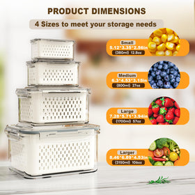 Dayacoco fridge organization 4 baskets helps separate fruits and vegetables for easy access