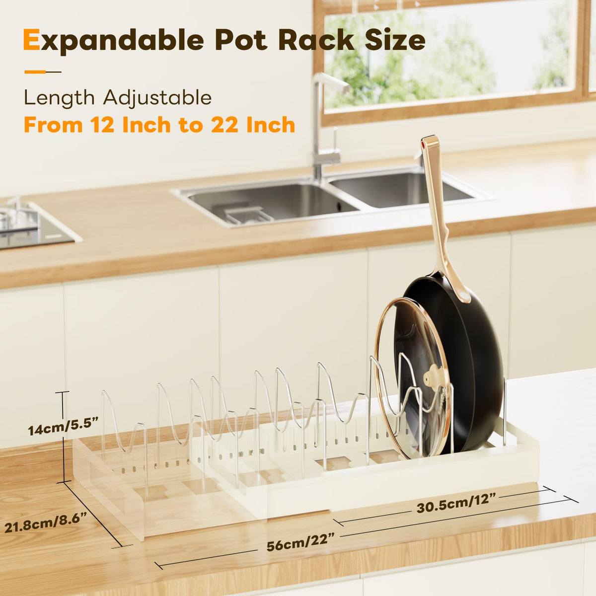 Dayacoco pot lid holder securely holds lids for easy access.