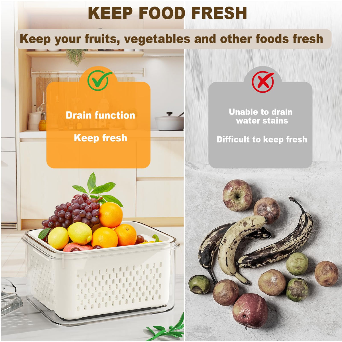 Dayacoco silicone ring seal preserves freshness and limits odors in the fridge