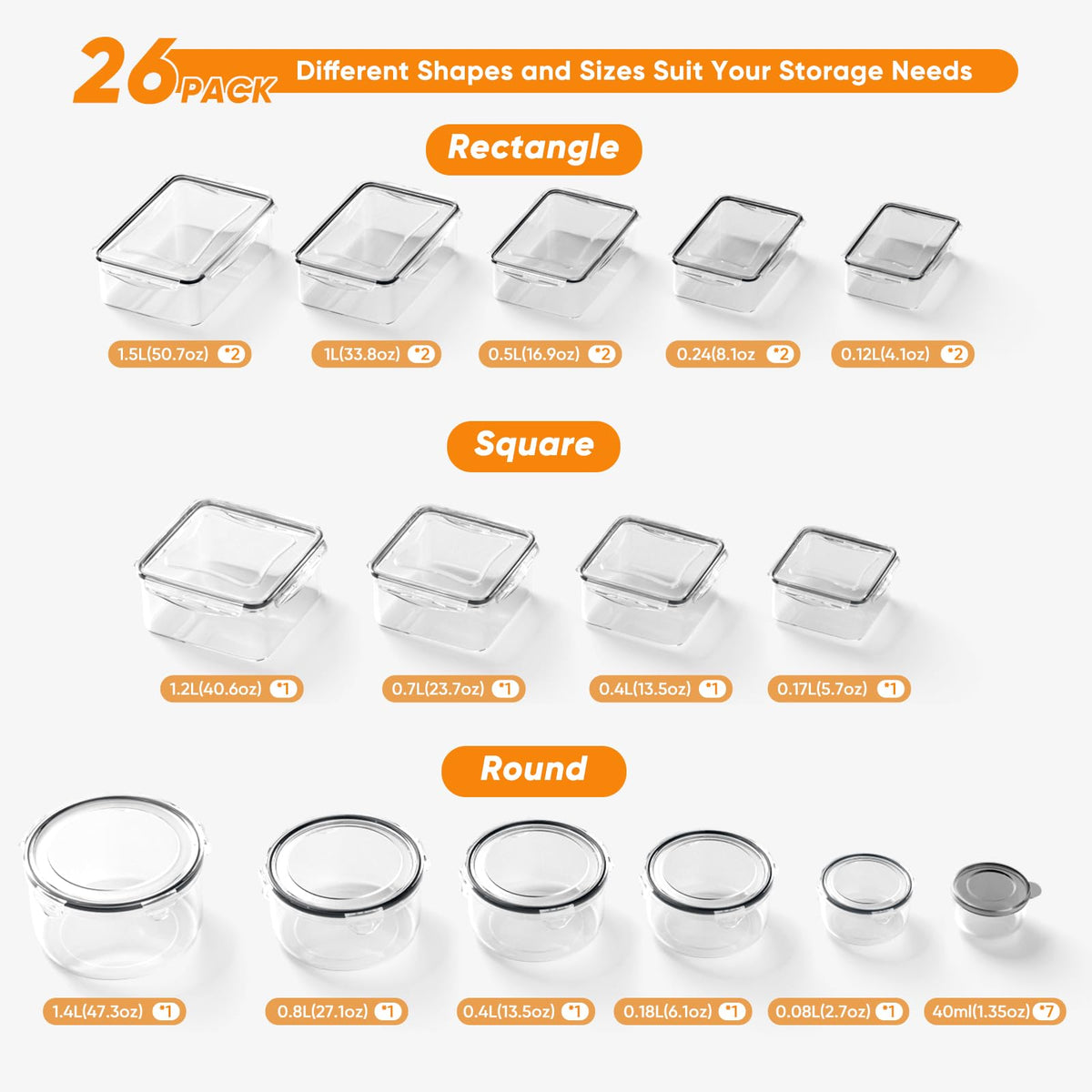Dayacoco stackable containers demonstrating space-saving kitchen organization