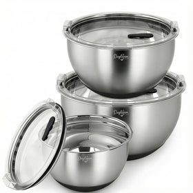 Dayliyum mixing bowls with airtight lids for fresh, secure storage.