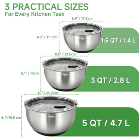 Dayliyum bowls rest steadily thanks to non-slip silicone base.