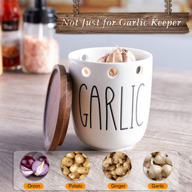 DAYYET Garlic Keeper rustic design suited for vintage and modern kitchens.