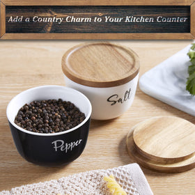 DAYYET 10 oz salt cellars stacked to save counter space in a modern kitchen