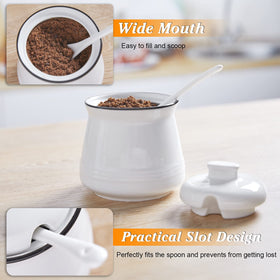 DAYYET sugar container for coffee bar keeps contents fresh.