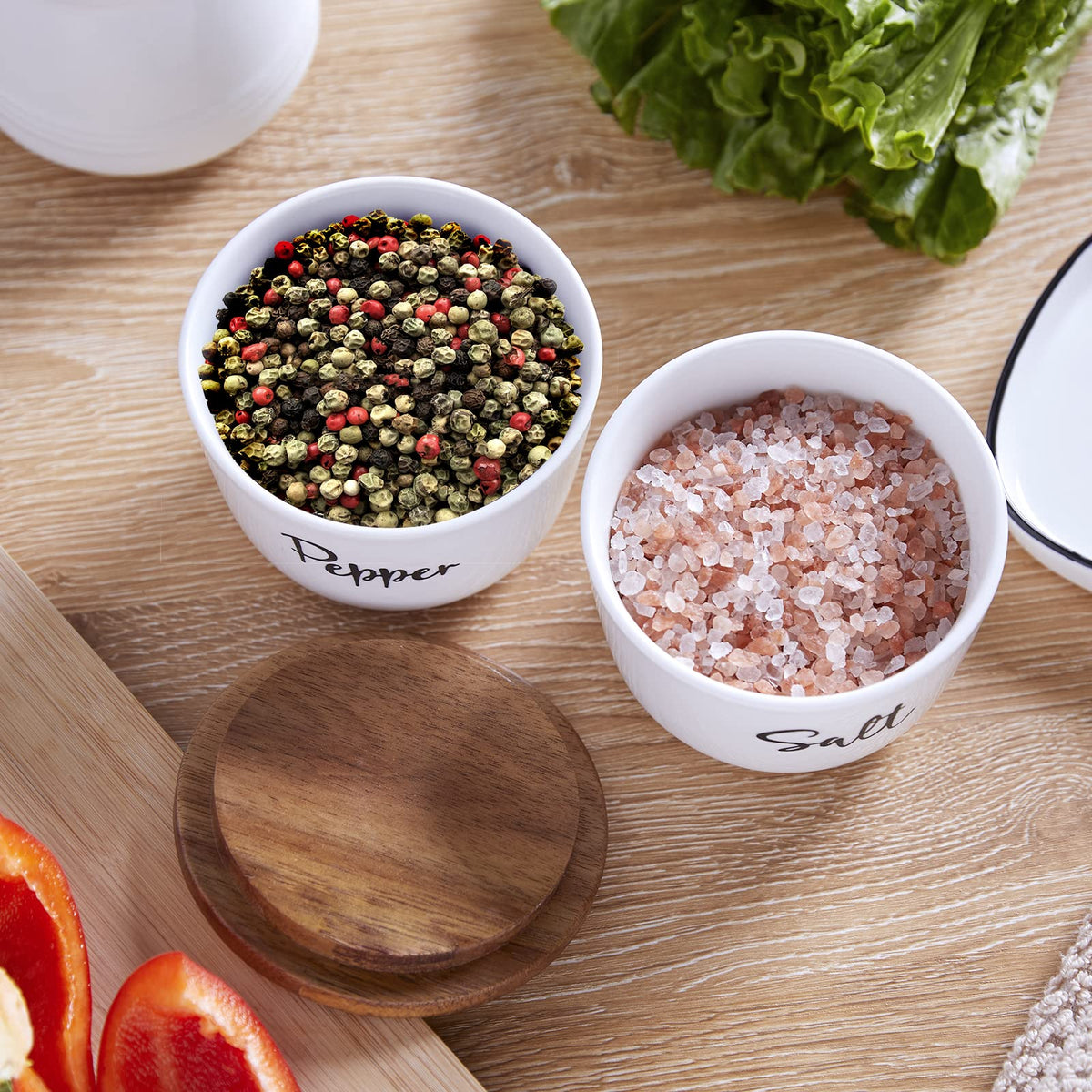 DAYYET two piece salt bowls set for rustic-modern tables.
