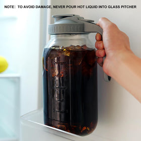 DAZHICN wide-mouth glass pitcher for easy cleaning and adding ice or fruit.