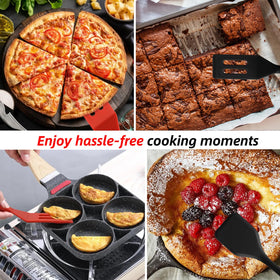Dazzhues heat resistant red spatula handles heat up to 445°F.