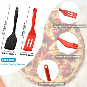 Dazzhues kitchen mini spatula red ideal for flipping eggs smoothly.