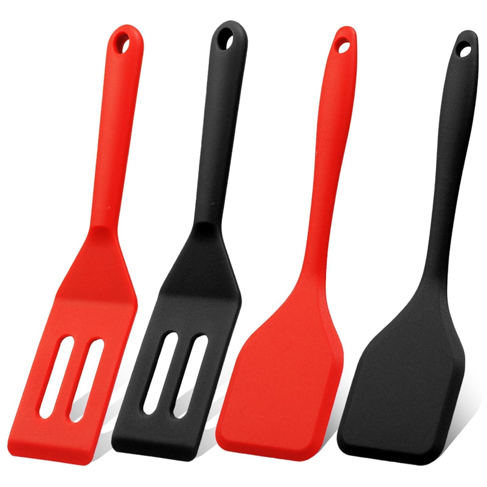 Dazzhues mini silicone brownie spatula red for smooth batter and easy serving.
