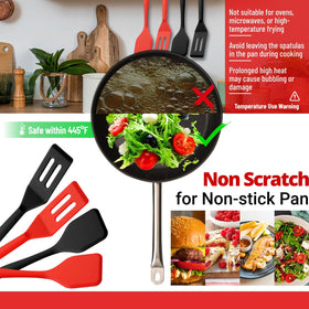 Dazzhues mini spatula black nonstick design reduces sticking during cooking.