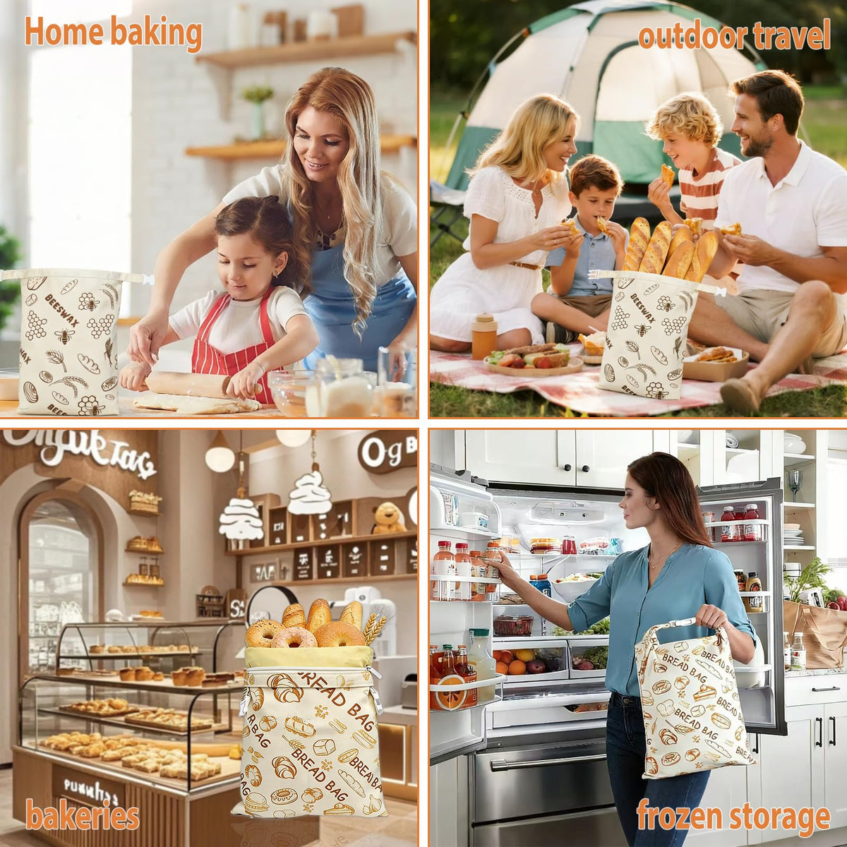 DBZ beeswax bread bag natural materials provide plastic-free storage.