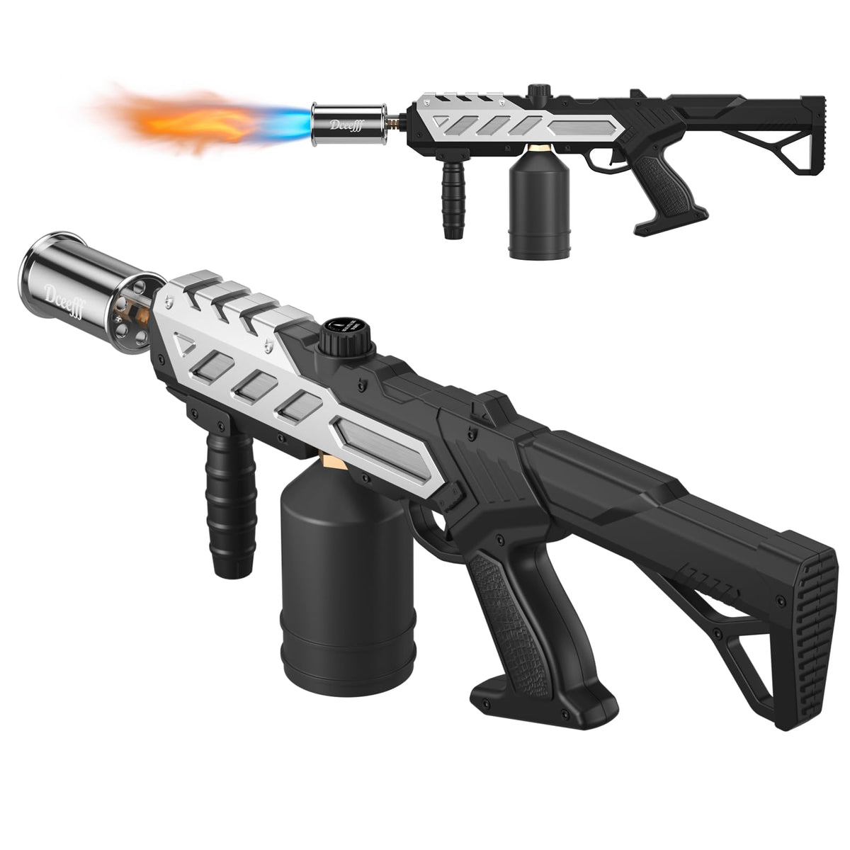 Dceefff propane torch gun shows 1800°C heat output for fast searing and ignition