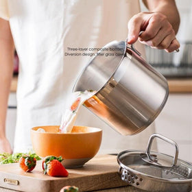 DCIGNA stainless steel handle offers secure, comfortable grip during cooking.