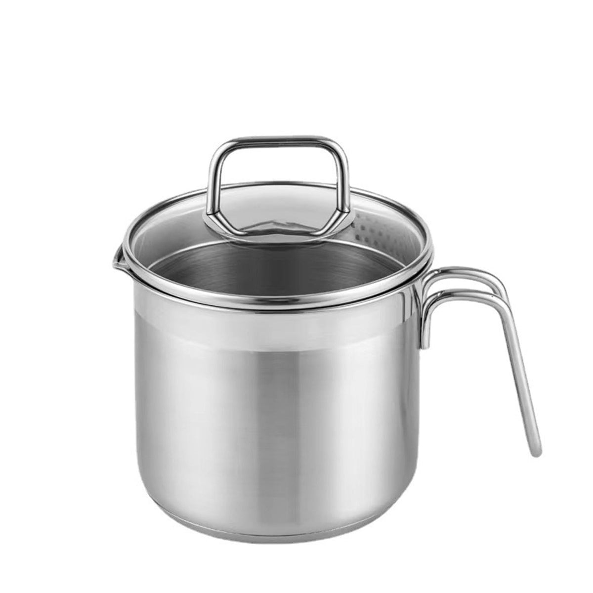 DCIGNA stainless steel saucepan with glass lid for easy visibility while simmering sauces.