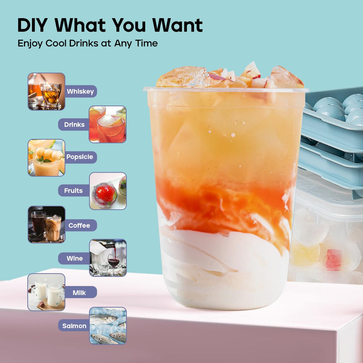 DclobTop freezer organization helps keep beverages cool and ready.