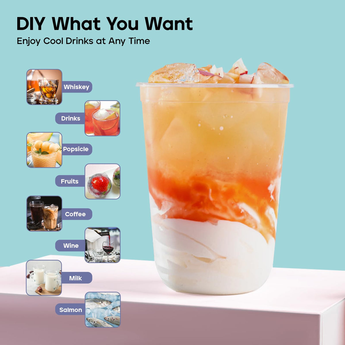 DclobTop three-pack ice tray set suits a busy home bar.