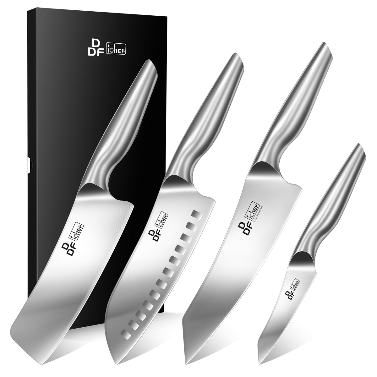 DDF iohEF chef knife blade closeup for precise slicing.