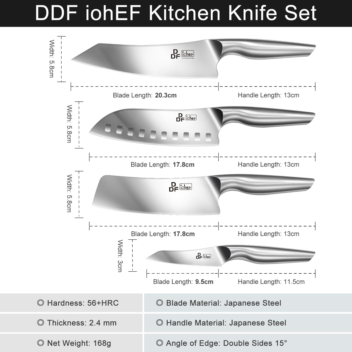 DDF iohEF fruit knife with narrow tip for precise peeling.