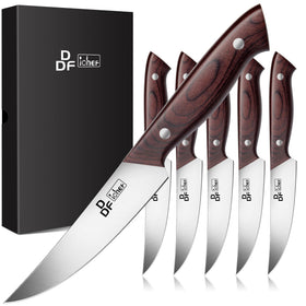 DDF iohEF steak knife set in gift box offers premium kitchen presentation.