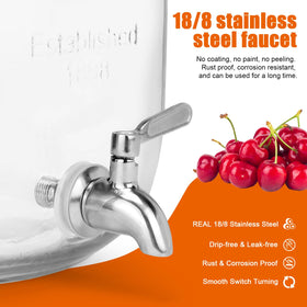 Clear DD&HAPP glass dispensers allow quick monitoring of contents and refills