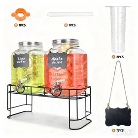Elevated DD&HAPP dispensers on a stand for easy access at events
