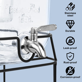 DD&HAPP glass water jar featuring a leakproof stainless steel spigot