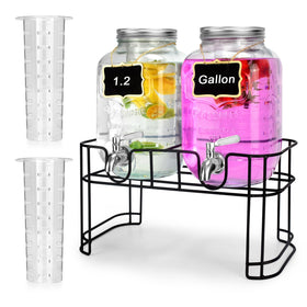DD&HAPP glass drink dispenser on a stand for elegant party service