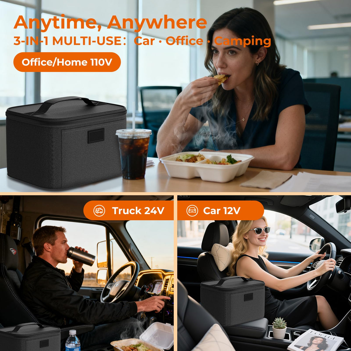 DDHTSAL 3-in-1 lunch box with dual cords for home and office use