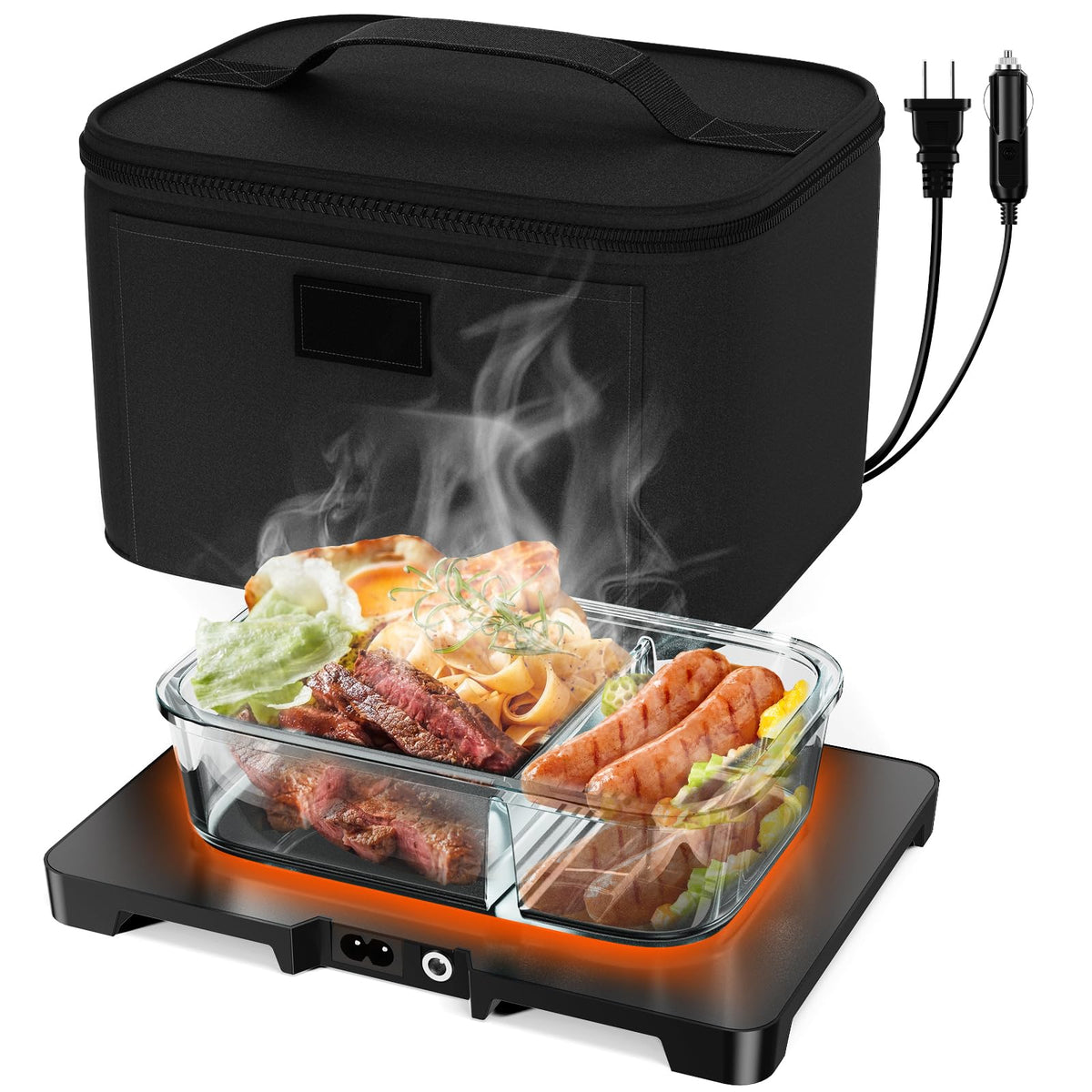DDHTSAL electric lunch box for car use keeps meals hot on the road