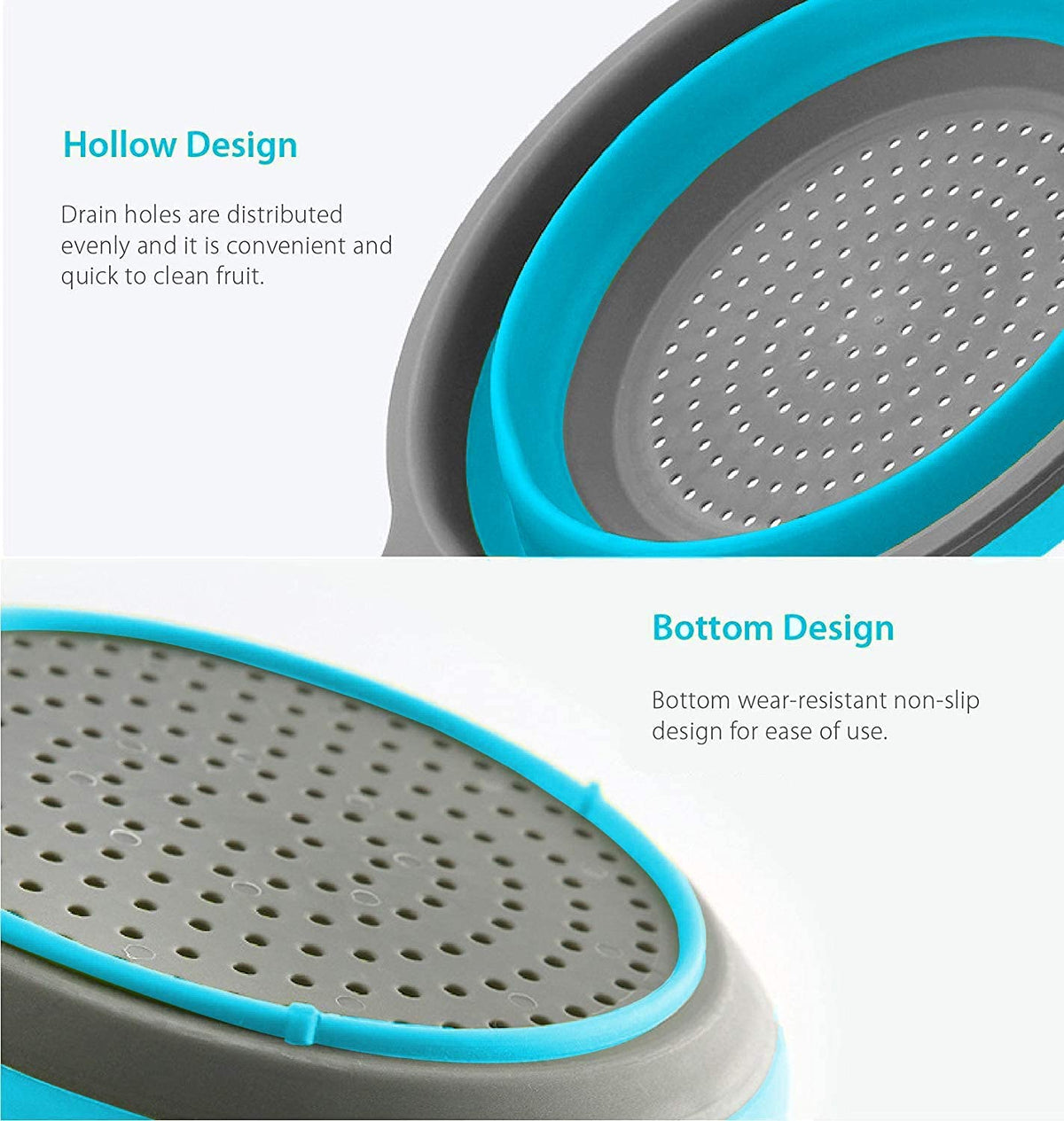 ddLUCK heat resistant silicone handles stay cool while draining hot water.