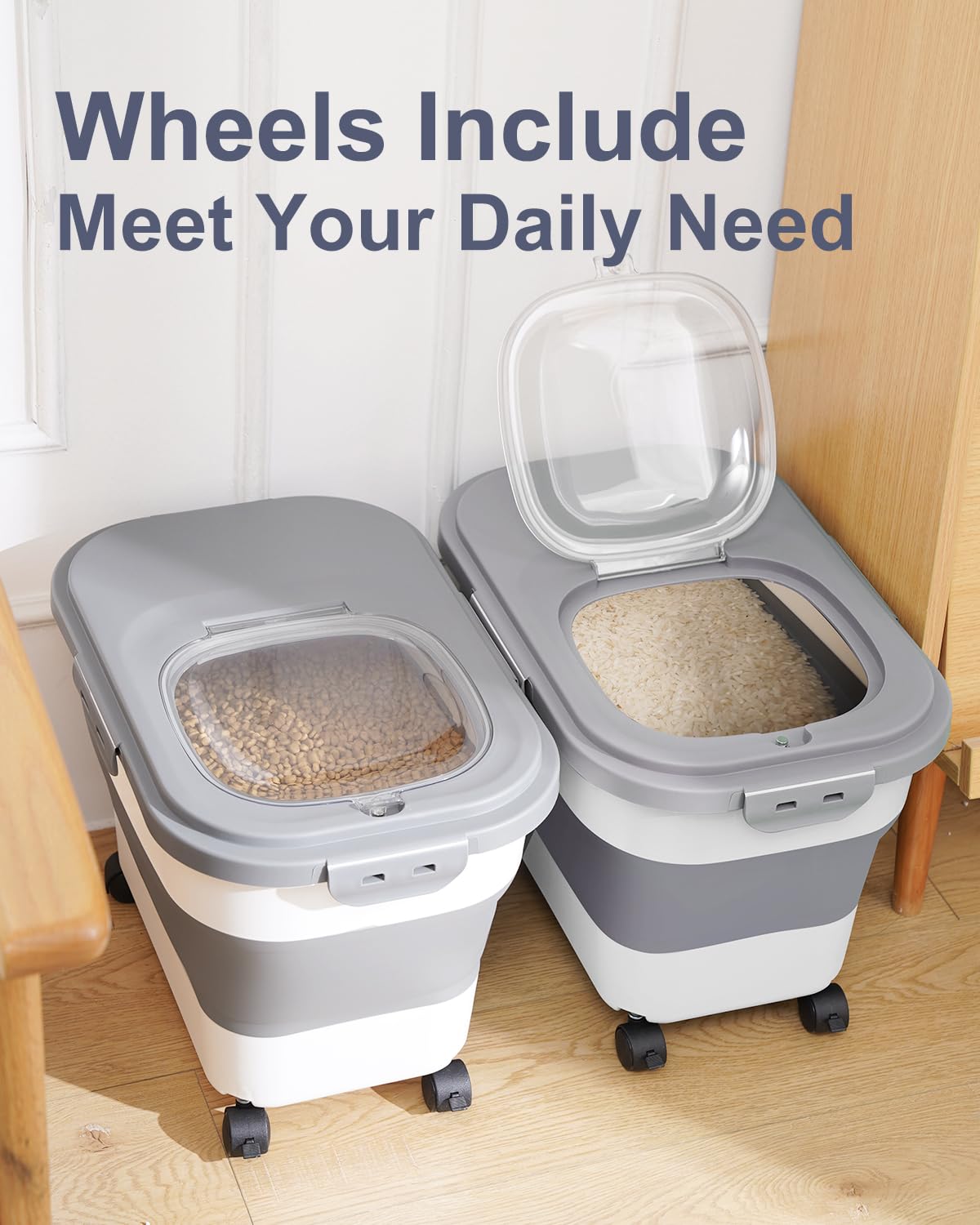 DDMOMMY rice container shows unfolded size with generous capacity.