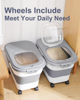 DDMOMMY rice container shows unfolded size with generous capacity.