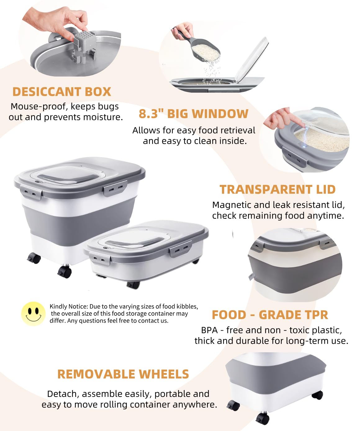 DDMOMMY versatile storage suitable for rice, flour, and more.