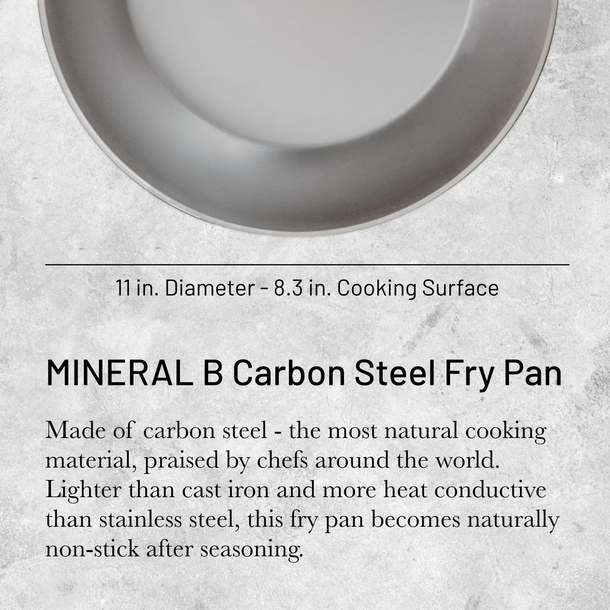 de Buyer Mineral B searing-sizzle close-up showing quick heat response for browning