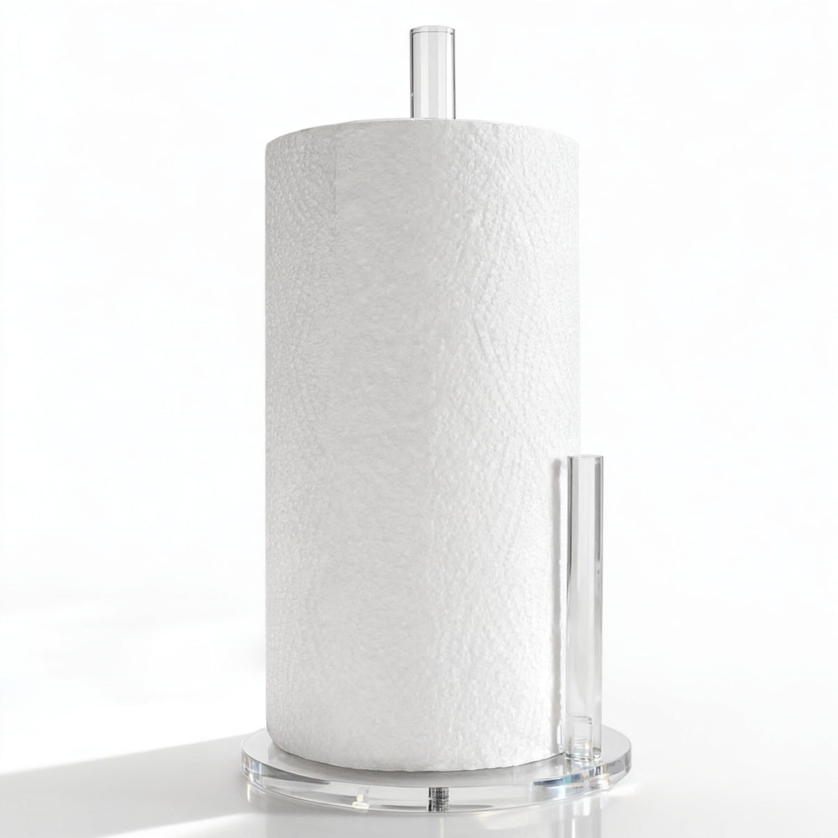 Dealpoli acrylic paper towel holder base view for stable countertop placement.
