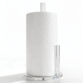 Dealpoli acrylic paper towel holder base view for stable countertop placement.