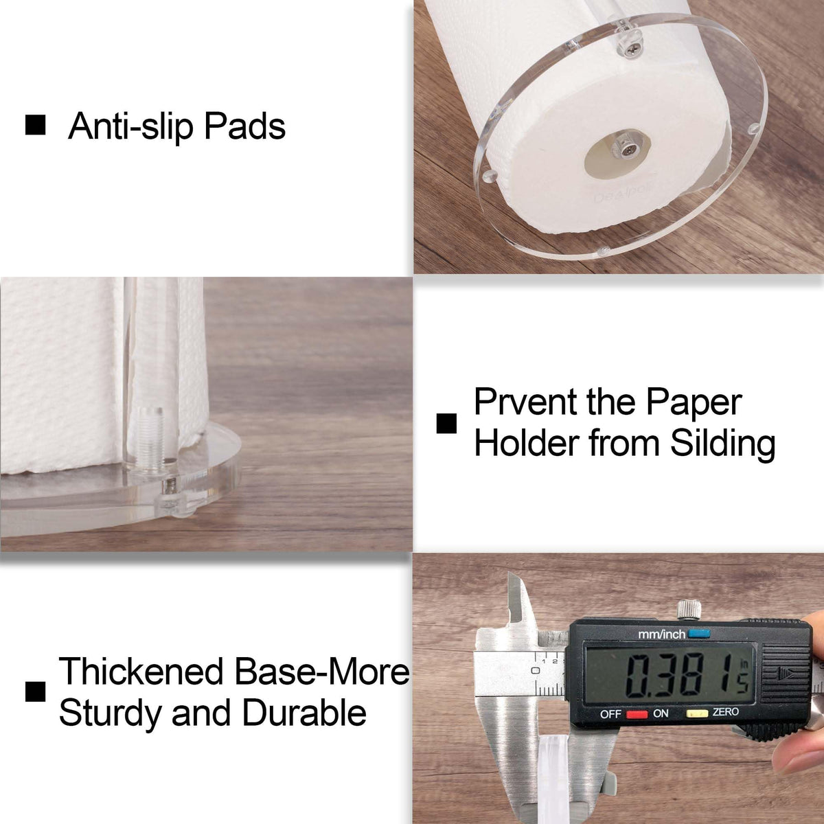 Dealpoli acrylic paper towel holder screw assembly for quick setup.